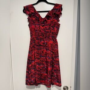 Marc New York Red and Black Ruffle Dress